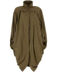 Chloé - Olive Green Poplin Overcoat - Lyst