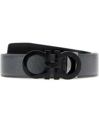 Ferragamo - Salvatore Dark Leather Reversible Belt - Lyst