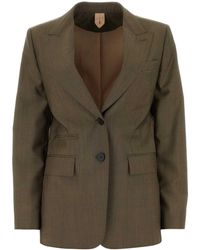 Max Mara - Mud Wool Blend Apice Blazer - Lyst