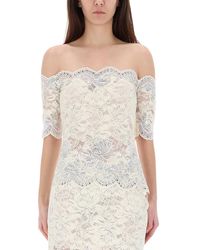 Rabanne - Lace Off-Shoulder Top - Lyst