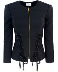 Elisabetta Franchi - Giacca en crêpe con lacci criss cruz - Lyst