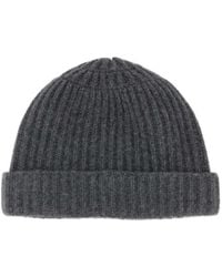 Maison Margiela - Dark Wool Beanie Hat - Lyst