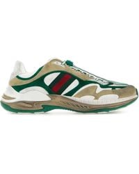 Gucci - Suede Sneakers With Side Web Detail - Lyst