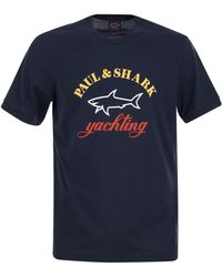 Paul & Shark - Cotton T-shirt With Printed Logo - Lyst