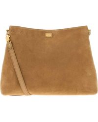 Dolce & Gabbana - Suede Shopping Handbag With Shoulder Strap, 40 Cm Width - Lyst