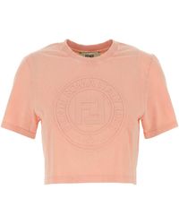 Fendi - Short T-Shirt With Embossed Logo - Lyst