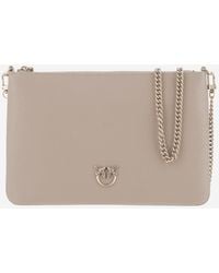 Pinko - Leather Shoulder Bag With Logo - Lyst