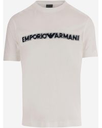 Emporio Armani - Cotton Blend T Shirt With Logo - Lyst
