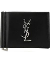 Saint Laurent - Leather Card Holder - Lyst