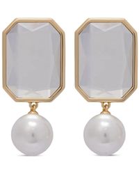 Self-Portrait - Crystal Pearl Tiered Earrings Accessories - Lyst
