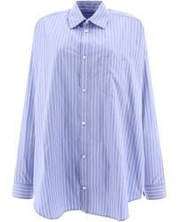 Balenciaga - Gestreept Oversized Shirt - Lyst