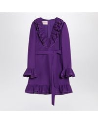 Valentino - Wool And Silk Mini Dress - Lyst