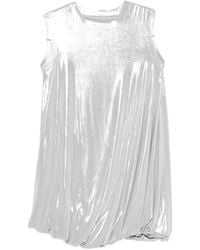 Norma Kamali - Metallic Draped Mini Dress - Lyst