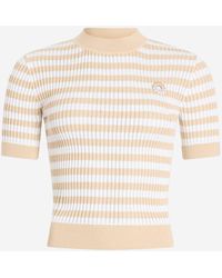 Patou - Cotton Sweater With Striped Pattern - Lyst