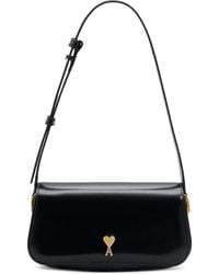 Ami Paris - Leather Shoulder Bag With Logo On The Front - Lyst