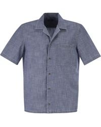 Peserico - Lightweight Cotton Chambray-Effect Short-Sleeve Shirt - Lyst