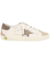 Golden Goose - Sneakers Super Star Leather Upper Suede Star Toe Tongue Spur And Heel Milk/Dark - Lyst