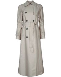 Harris Wharf London - Long Raglan Trench Light Pressed Wool - Lyst