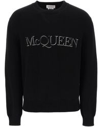 Alexander McQueen - Pullover mit Logo -Stickerei - Lyst