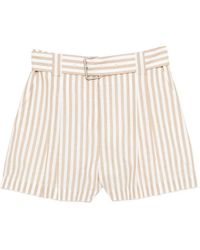 IRO - Anemone Gestreepte Shorts Met Ceintuur - Lyst