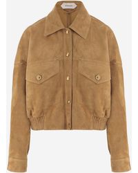 Versace - Suede Jacket Lambskin - Lyst