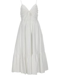 MICHAEL Michael Kors - V-Neck Midi Dress - Lyst