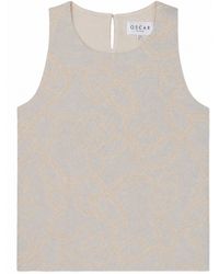 OSCAR THE COLLECTION - Linen-Blend Rame Top - Lyst