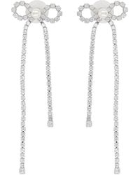 Self-Portrait - Crystal Droplet Bow Earrings - Lyst