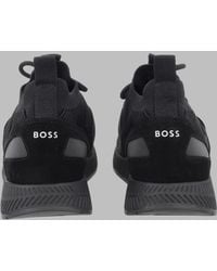 BOSS - Knit Sneaker - Lyst