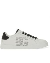 Dolce & Gabbana - Portofino Leather Low-Top Sneakers - Lyst
