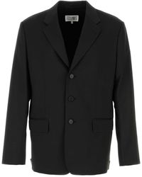 MM6 by Maison Margiela - Black Jersey Blazer - Lyst