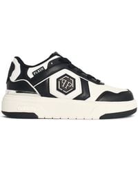 Philipp Plein - – Sneakers "Sk8 R" aus schwarzem und weißem Stoffgemisch - Lyst