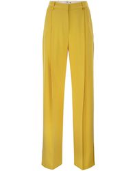 Elisabetta Franchi - Lightweight Crepe Trousers With Charm Logo - Lyst
