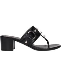 Balenciaga - City Tong Leather Heeled Sandals - Lyst