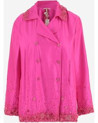 Péro - Double Breasted Silk Jacket - Lyst