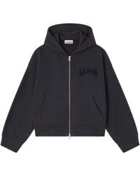 Ganni - Organic Cotton Zipped Hoodie - Lyst