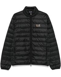 EA7 - Logo Short Down Jacket - Lyst