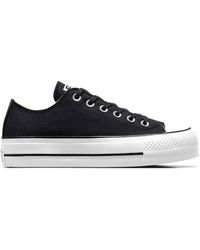 Converse - Sneaker Chuck Taylor All Star Platform Canvas Nero/Bianco - Lyst