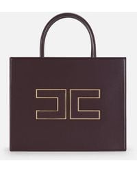 Elisabetta Franchi - Big Tote mit Logo - Lyst