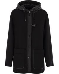 Fay - Two Material Wol En Cashmere Caban Coat - Lyst