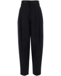 Bottega Veneta - Midnight Blue Wool Wide-leg Pant - Lyst