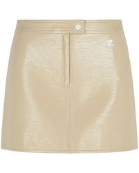 Courreges - Reedition' Ivory Cotton Blend Miniskirt - Lyst