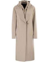 Fay - Double Front Woll Jersey Mantel - Lyst