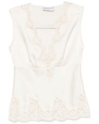 ERMANNO FIRENZE - Lace Detail Tank Top - Lyst