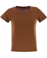 Majestic - Crew Neck Short Sleeved Cotton T Shirt - Lyst