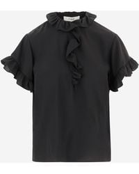 Chloé - Short-Sleeved Ruffled Top - Lyst