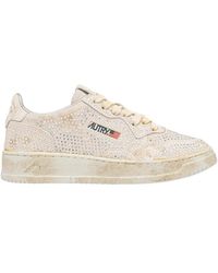 Autry - Medalist Low Crystal Sneakers - Lyst
