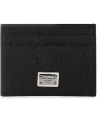 Dolce & Gabbana - Pebbled Calfskin Card Holder Wallets & Cardholders - Lyst