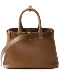 Prada - Medium Belted Leather Handbag - Lyst