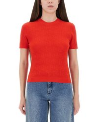 Tory Burch - T-Monogram Viscose Blend Top - Lyst